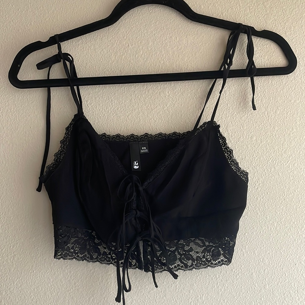 Brand new Garage black lace and tie top